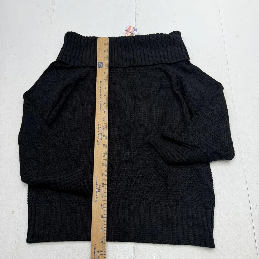 PrettyGarden Sweater Womens S Black Cowl Neck Long Sleeve Dolman Knit Pullover